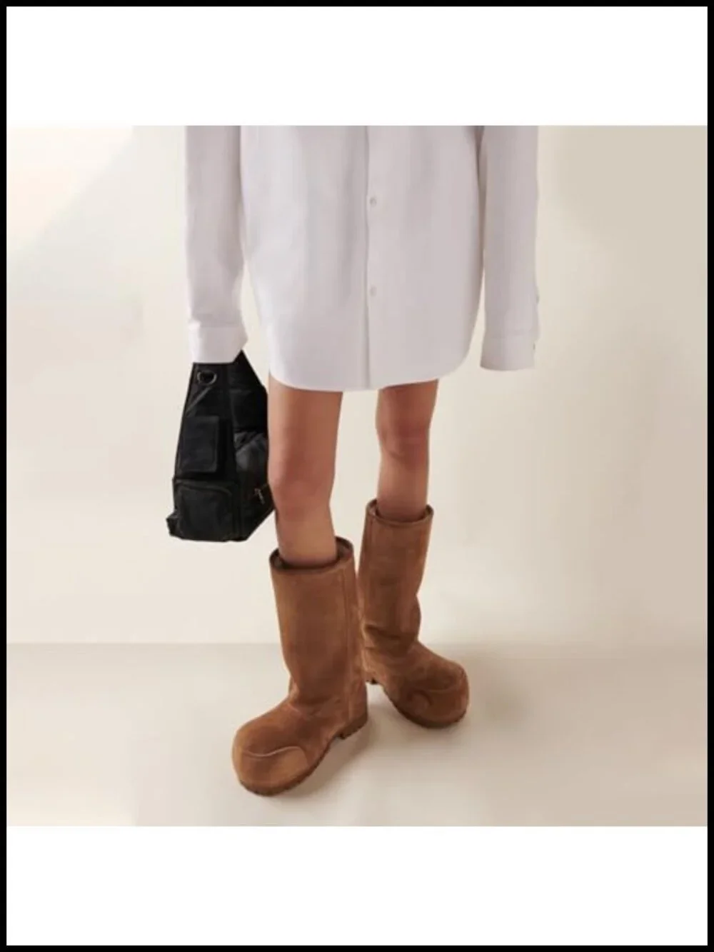 Women's Suede Knee High Snow Boots Chunky Heel Fur Lining
